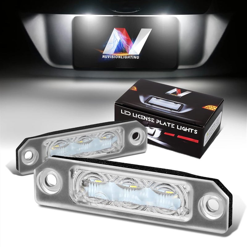 NUVISION LIGHTING Pair of LED License Plate Lights Compatible with 10-14 Mustang / 09-19 Flex / 08-11 Focus/ 06-12 Fusion, 8T5Z-13550-B 6E5Z-13550-A, NVL-LPL-012 - Image 1